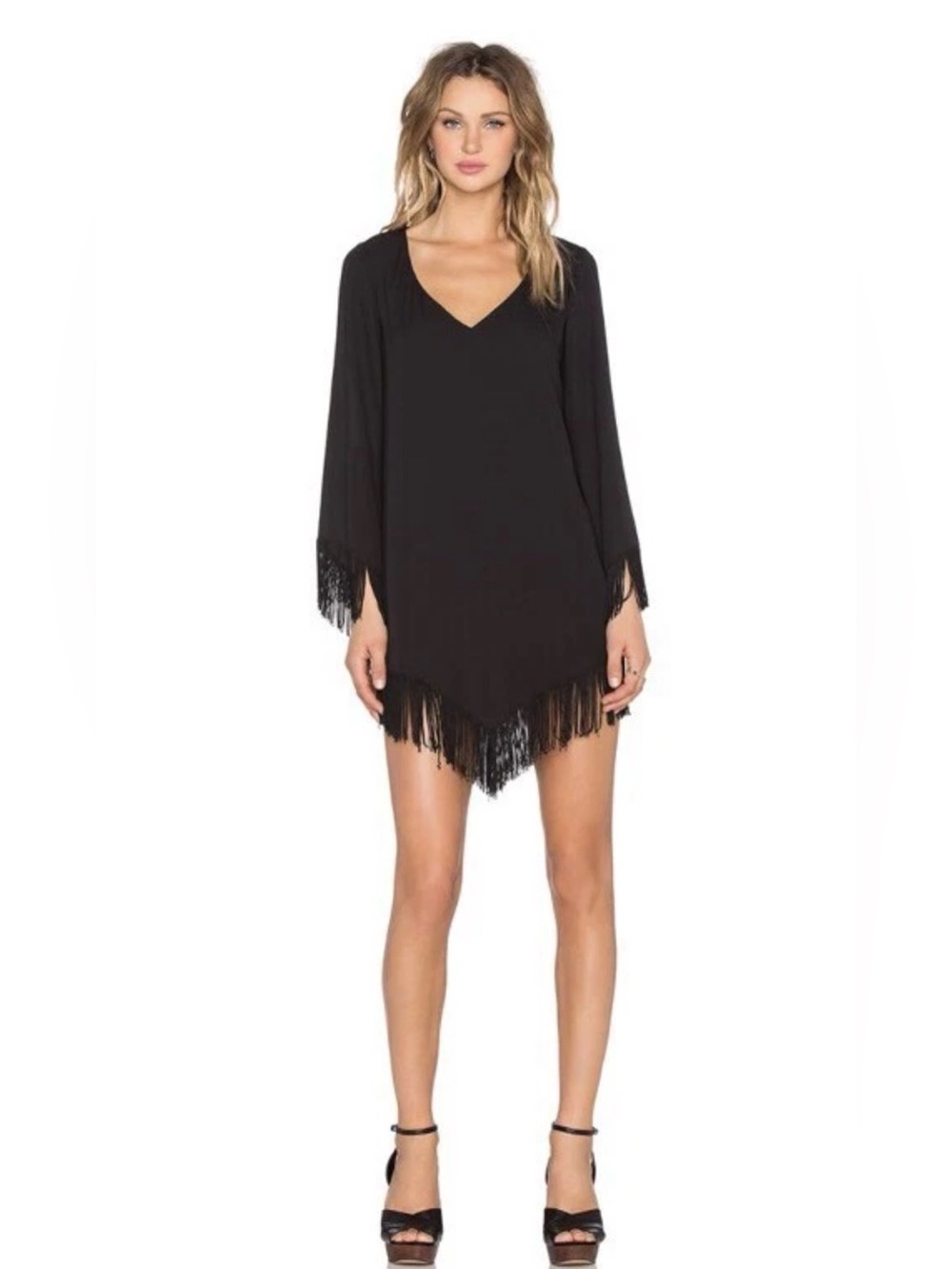 Show Me Your Mumu Rodeo Dress Black Fringe Small